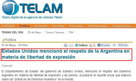 PARA LA AGENCIA ESTATAL, EL INFORME DE ESTADOS UNIDOS MENCIONA “EL RESPETO DE LA ARGENTINA A LA LIBERTAD DE PRENSA”