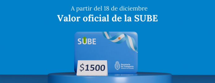 Desde este miércoles, el valor de la SUBE será de $1500 y el saldo negativo o de emergencia de -$1200.